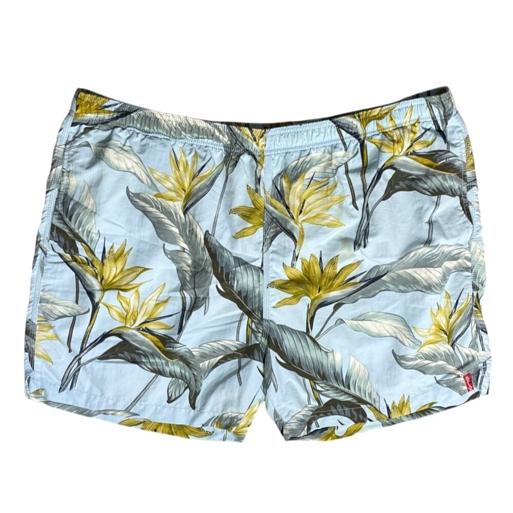 Tommy Bahama Relax Swim Trunks Botanical Blue Gold Size XXL (READ)